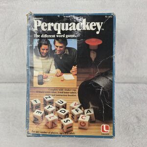 Vintage 1982 Perquackey Word Game Lakeside Games Complete Vintage Dice Timer Set